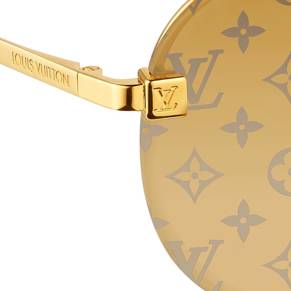 LOUIS VUITTON Clockwise Sunglasses Gold Monogram NWT - Picture 13 of 15
